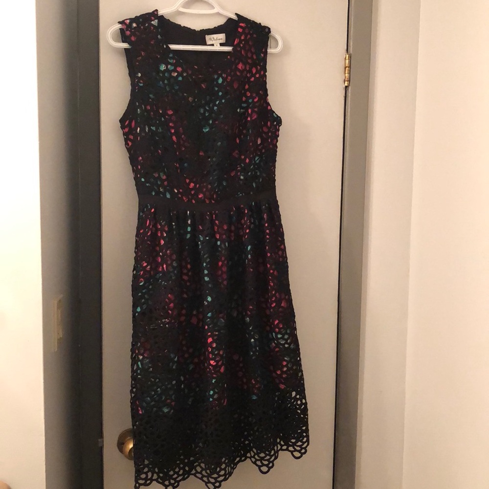 Floral and Woven Midi Dress